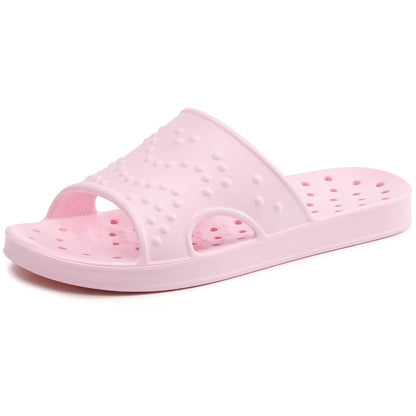 Comwarm Shower Shoes for Women Men, Quick Drying Lightweight Non Slip Pool Slides Slippers with Drain Holes