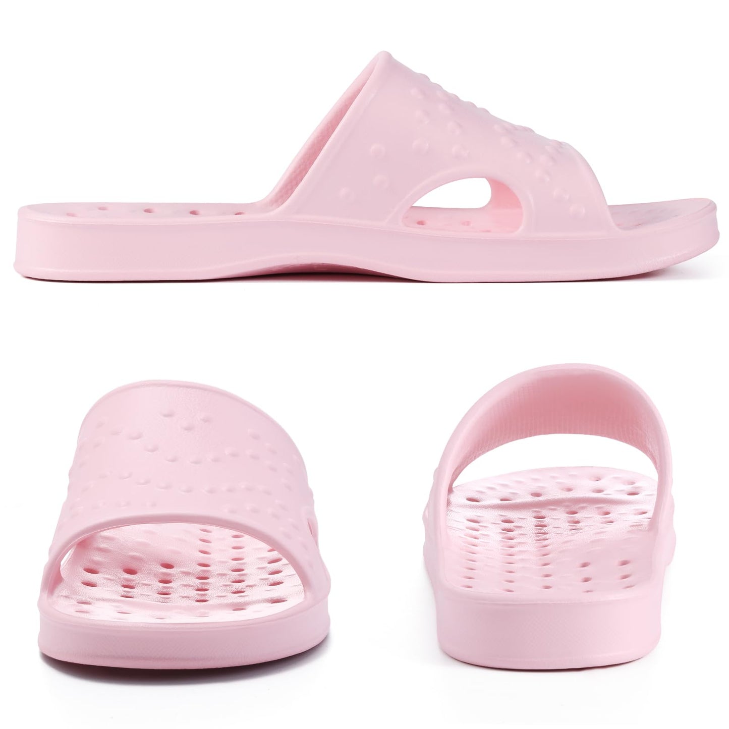 Comwarm Shower Shoes for Women Men, Quick Drying Lightweight Non Slip Pool Slides Slippers with Drain Holes