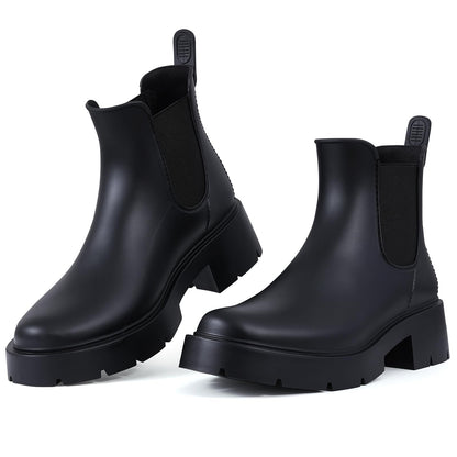 Comwarm Women's Ankle Rain Boots Waterproof Chelsea Boots