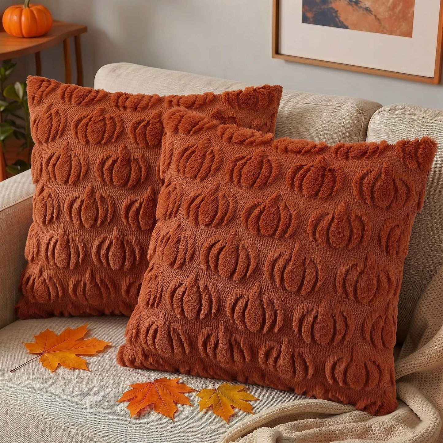 decorUhome Fall Throw Pillow Covers 18x18 Pack of 2,