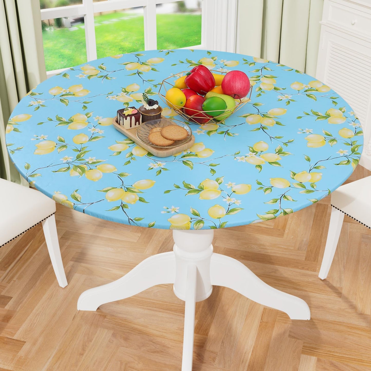decorUhome Round Waterproof Fitted Tablecloth