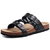 Litfun Women's Cork Footbed Sandals with Arch Support Slip-on Slide Sandals with Adjustable Buckles