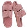 Litfun Fuzzy Slippers for Women with Arch Support Open Toe House Slippers Cozy Double Straps Bedroom Shoes