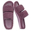 Litfun Fuzzy Slippers for Women with Arch Support Open Toe House Slippers Cozy Double Straps Bedroom Shoes
