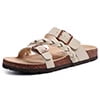 Litfun Women's Cork Footbed Sandals with Arch Support Slip-on Slide Sandals with Adjustable Buckles