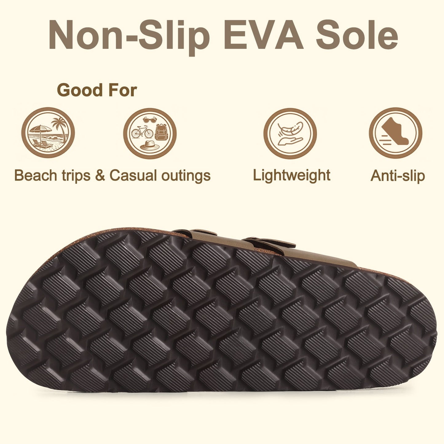 Litfun Suede Cork Footbed Sandals for Women Summer Arch Support Slide Sandals with Adjustable Buckles