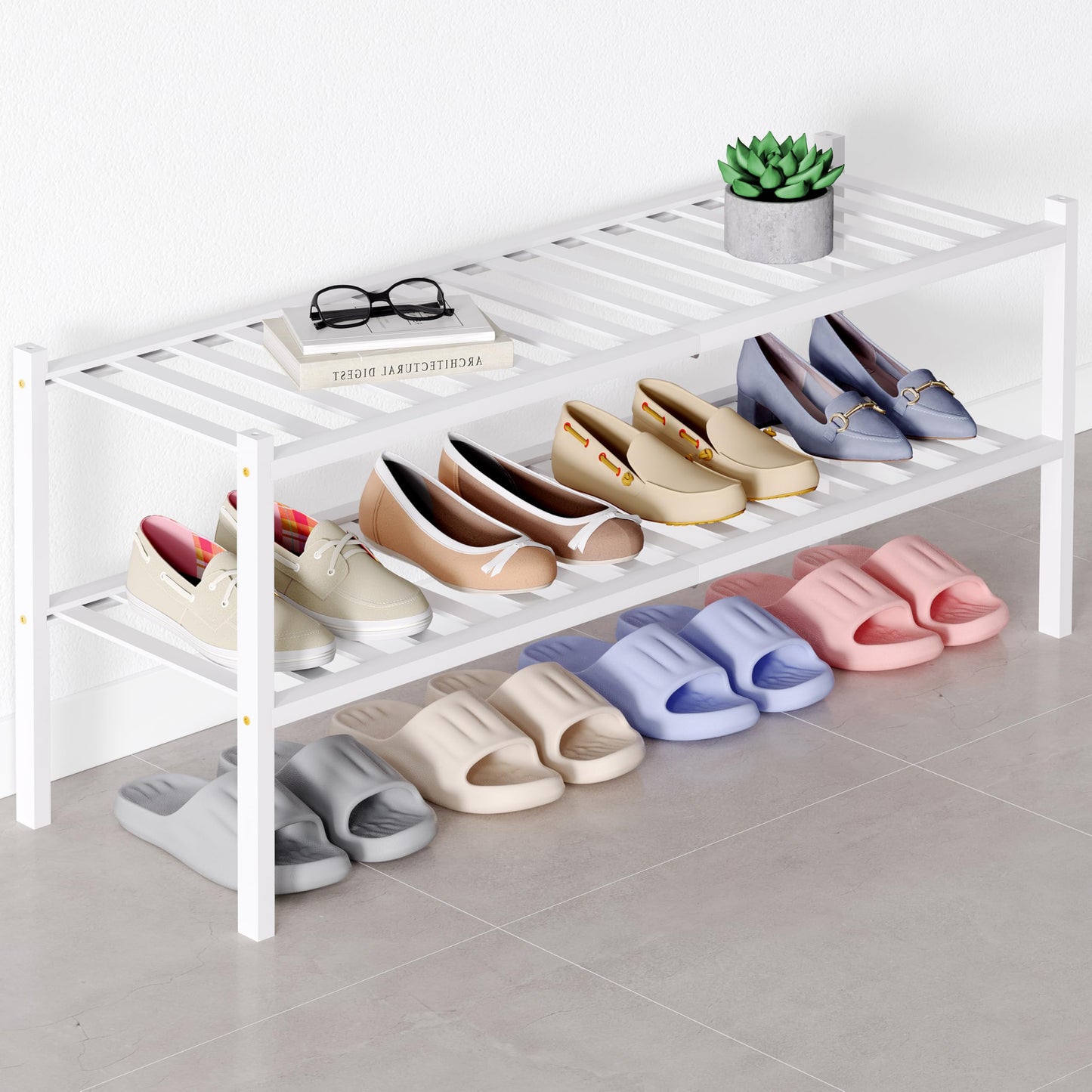 decorUhome Bamboo Shoe Rack for Closet