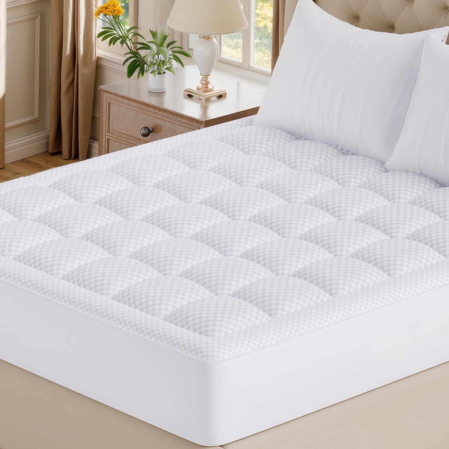 decorUhome Quilted Fitted Queen Mattress Pad
