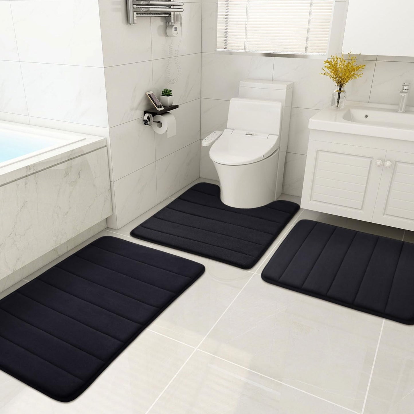 Buganda Memory Foam Bathroom Rugs Sets 2