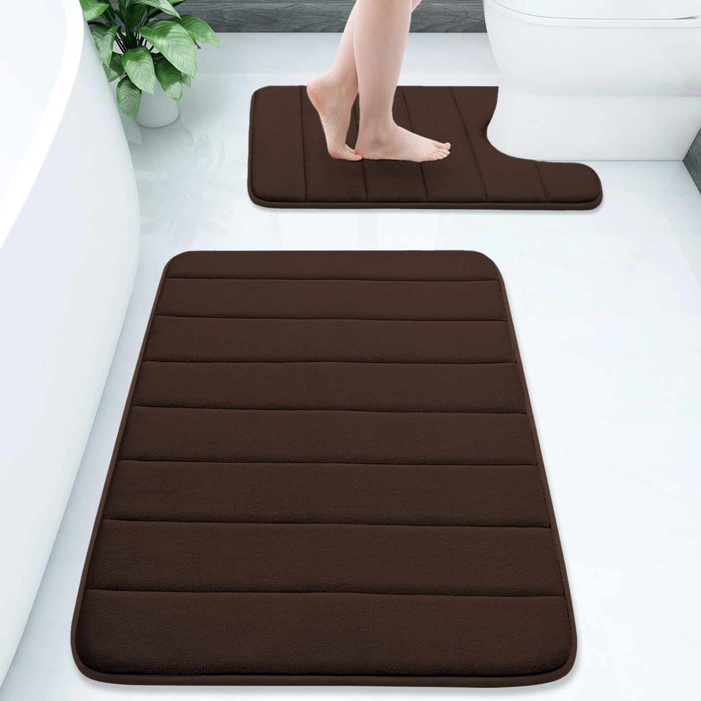 Buganda Memory Foam Bathroom Rugs Sets 2