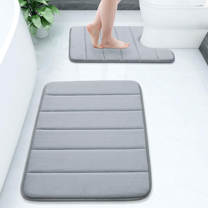 Buganda Memory Foam Bathroom Rugs Sets 2