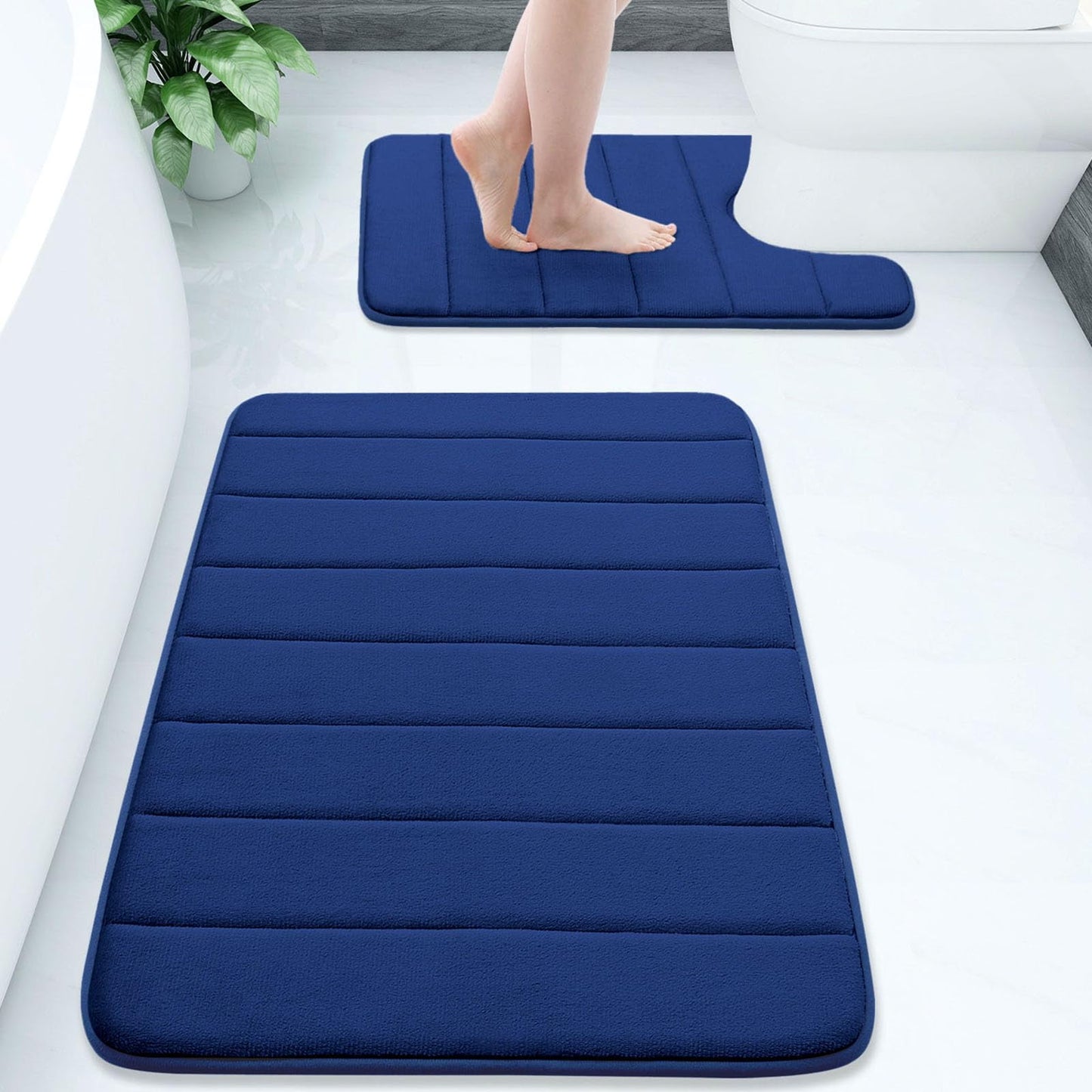 Buganda Memory Foam Bathroom Rugs Sets 2