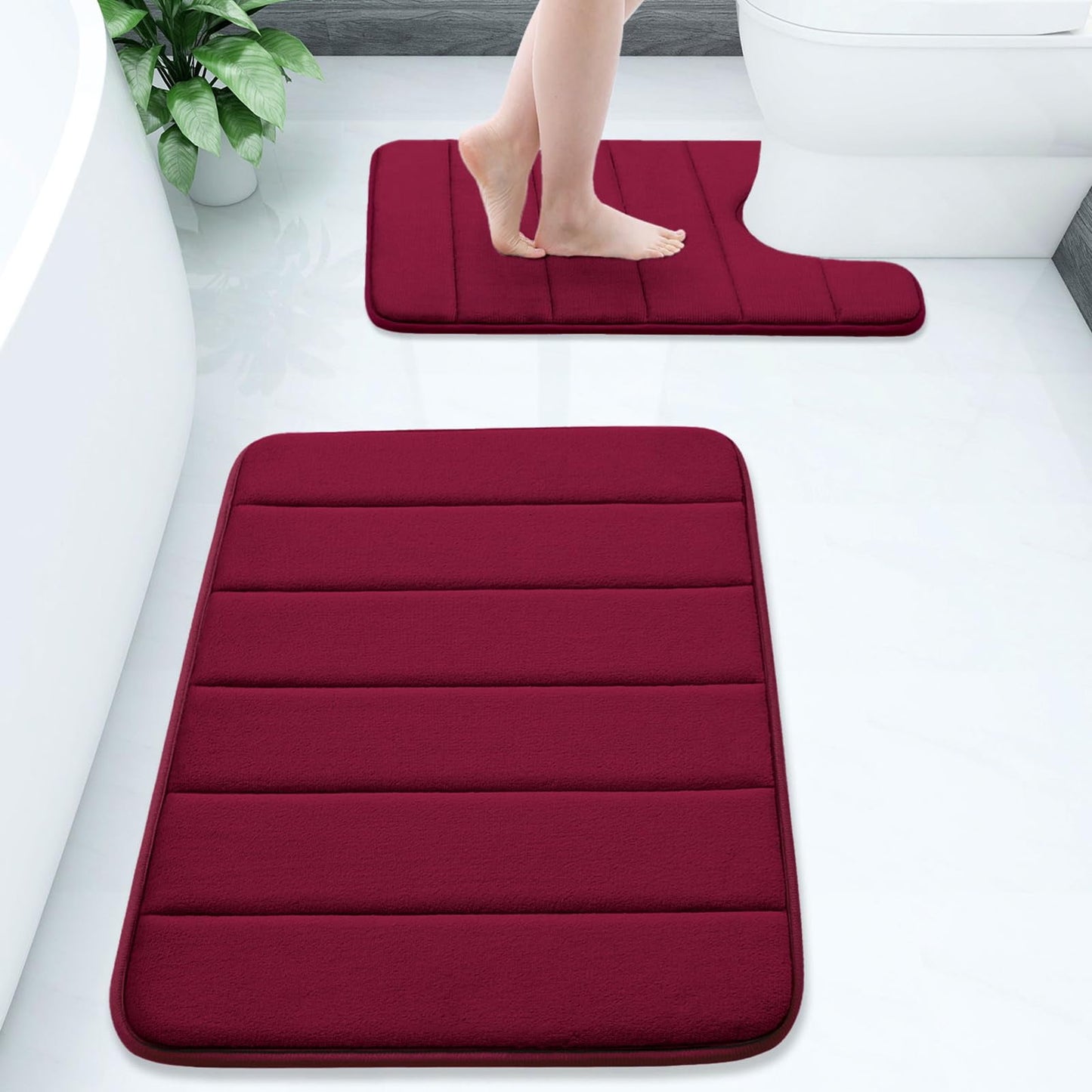 Buganda Memory Foam Bathroom Rugs Sets 2