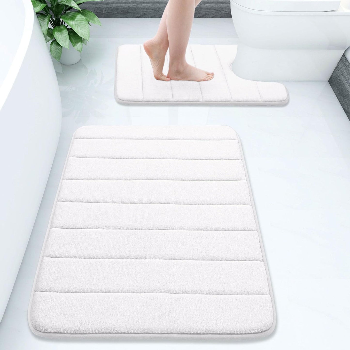 Buganda Memory Foam Bathroom Rugs Sets 2