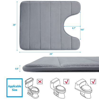 Smiry Memory Foam Bathroom rugs U-Shaped Contour Carpet