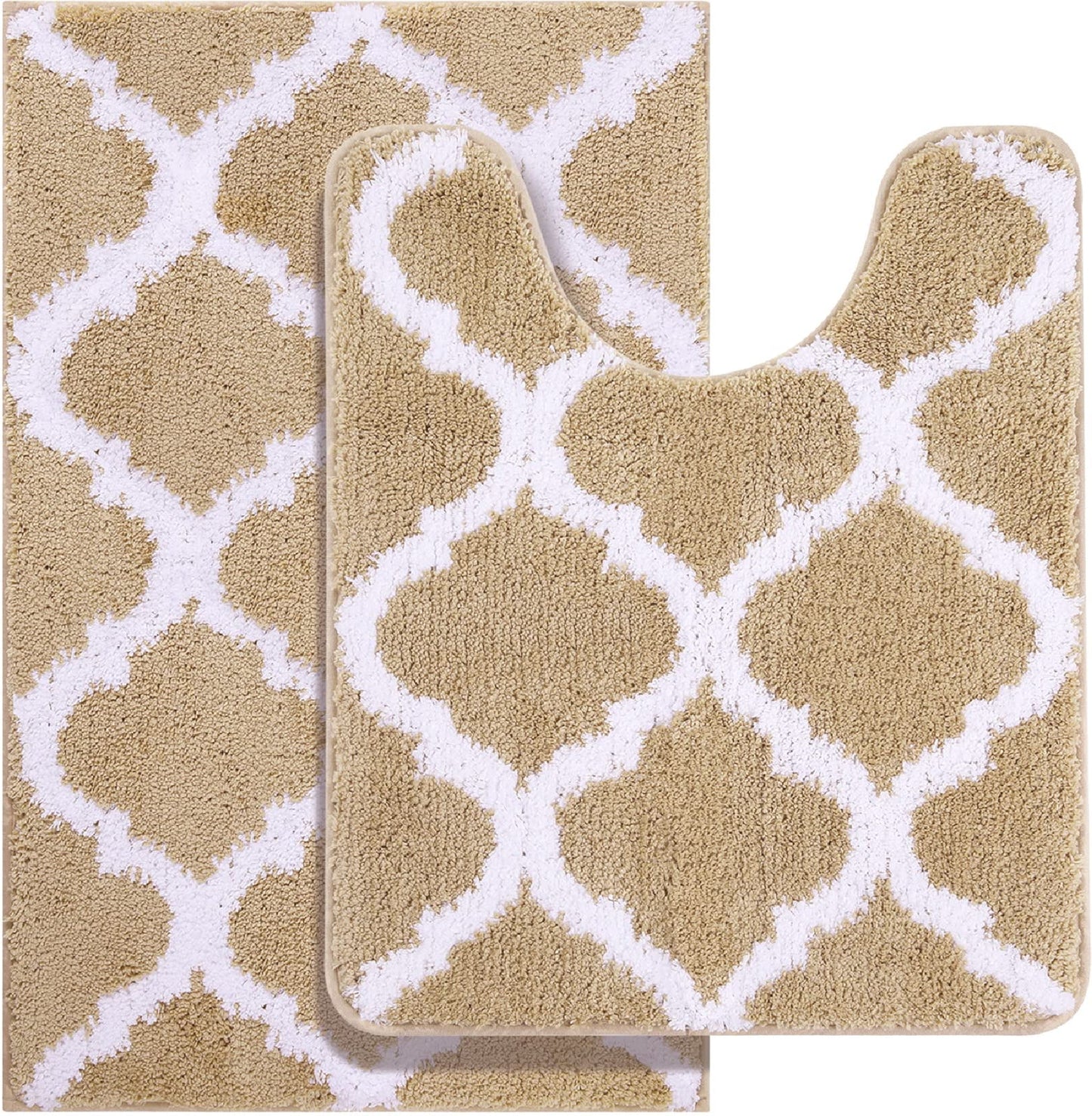 Buganda Microfiber Bathroom Rugs Set 2 Piece