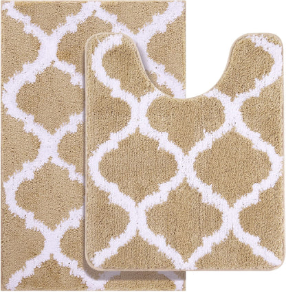 Buganda Microfiber Bathroom Rugs Set 2 Piece