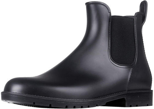 Litfun Women's Short Rain Boots  Rubber Ankle Chelsea Booties Rainboots for Women