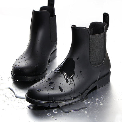 Litfun Women's Short Rain Boots  Rubber Ankle Chelsea Booties Rainboots for Women