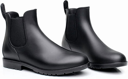 Litfun Women's Short Rain Boots  Rubber Ankle Chelsea Booties Rainboots for Women