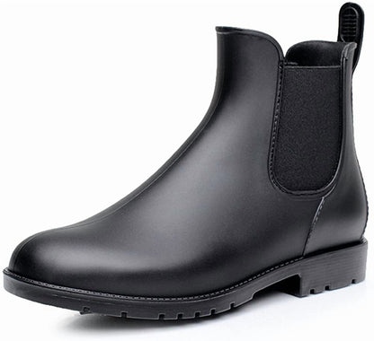 Litfun Women's Short Rain Boots  Rubber Ankle Chelsea Booties Rainboots for Women