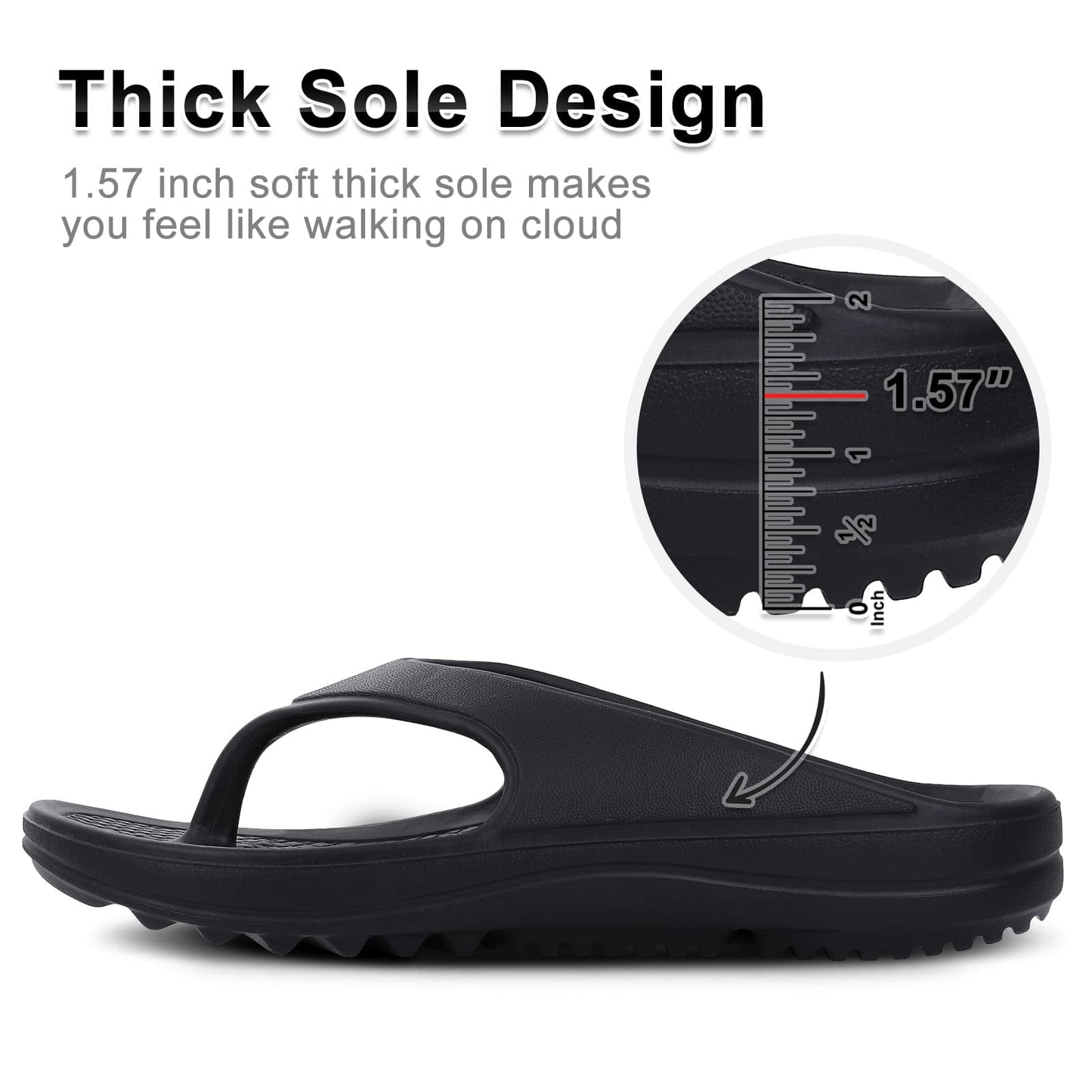 Litfun Orthotic Flip Flops for Women, Pillow Soft Recovery Thong Sandals Slippers