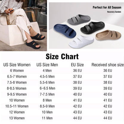 Litfun Slide Sandals for Women, Thick Sole Non-Slip Slide Slippers with Arch Support