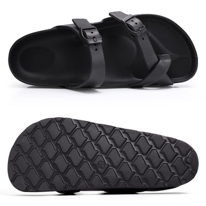 Litfun Slides for Women Thick Soles Slide Sandals with Arch Support Adjustable Buckle Platform Sandals