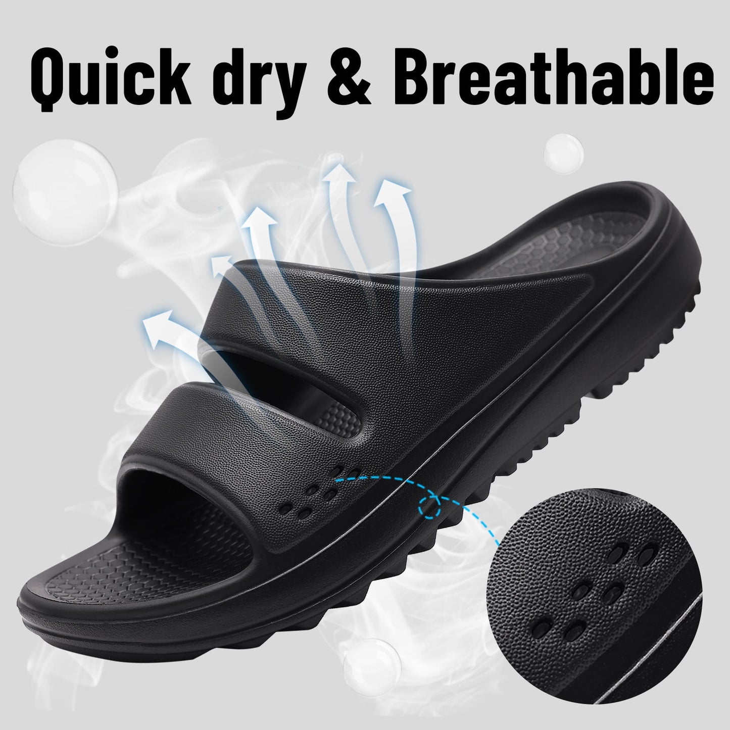 Litfun Slide Sandals for Women, Thick Sole Non-Slip Slide Slippers with Arch Support