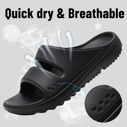 Litfun Slide Sandals for Women, Thick Sole Non-Slip Slide Slippers with Arch Support