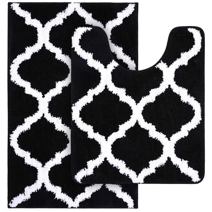 Buganda Microfiber Bathroom Rugs Set 2 Piece