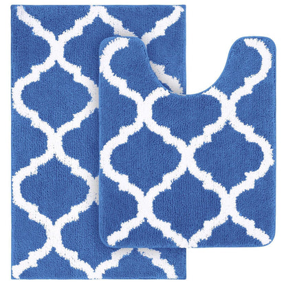 Buganda Microfiber Bathroom Rugs Set 2 Piece