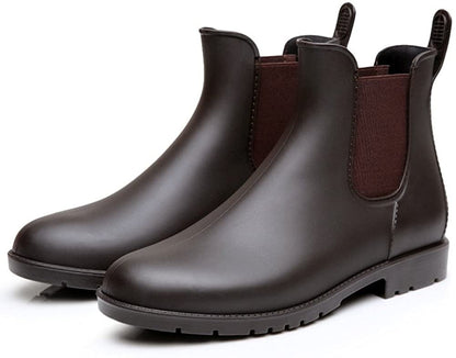 Litfun Women's Short Rain Boots  Rubber Ankle Chelsea Booties Rainboots for Women