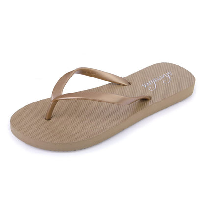 Litfun Slim Flip Flops for Women Casual Thong Flat Sandals Soft Rubber Slip on Sandals