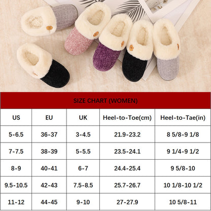 Litfun Fuzzy Slippers for Women Chenille Knit Fleece Slippers Memory Foam House Shoes