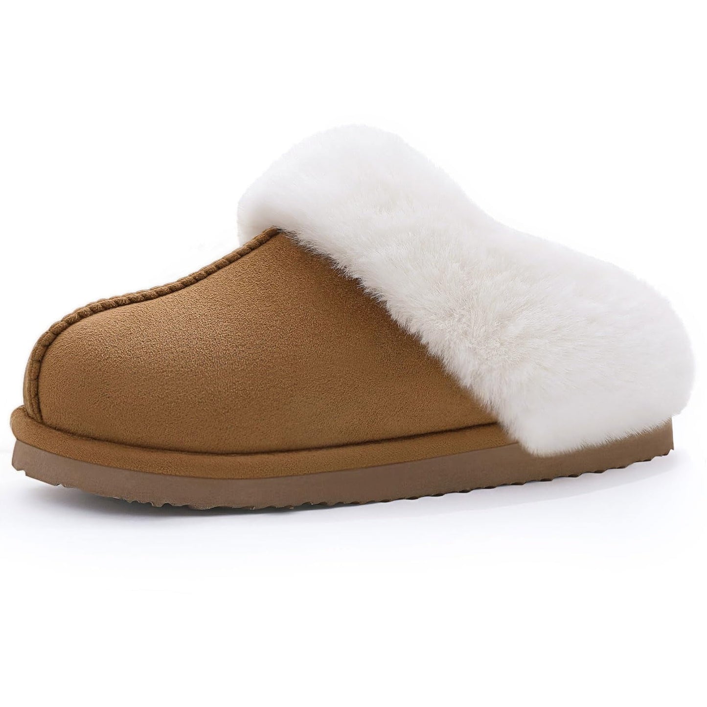 Litfun Fuzzy Memory Foam House Slippers for Women Fluffy Suede Slippers with Faux Fur