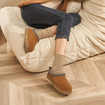Litfun Fuzzy Slippers for Women Genuine Suede Fluffy Winter House Slipper House Shoes