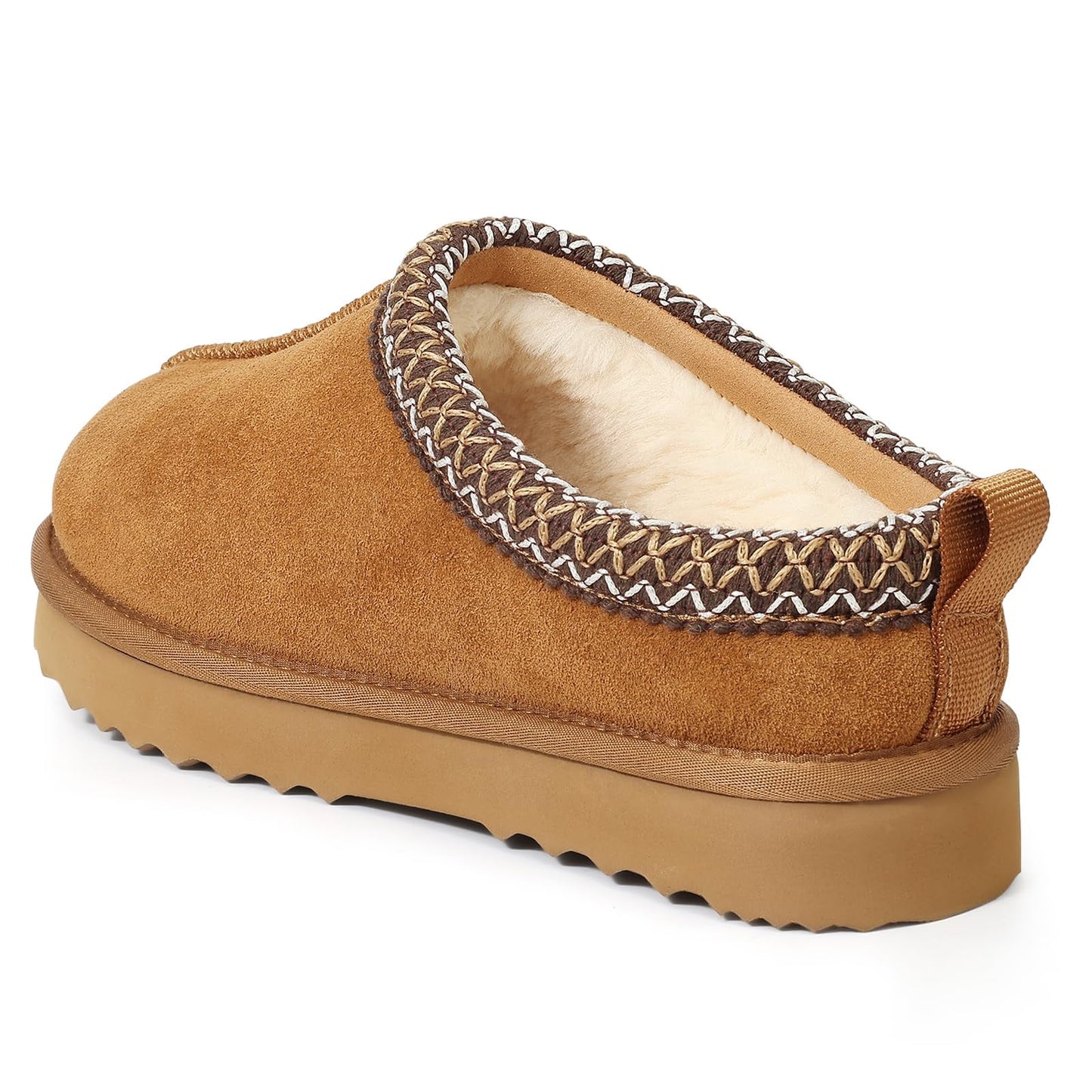 Litfun Fuzzy Slippers for Women Genuine Suede Fluffy Winter House Slipper House Shoes