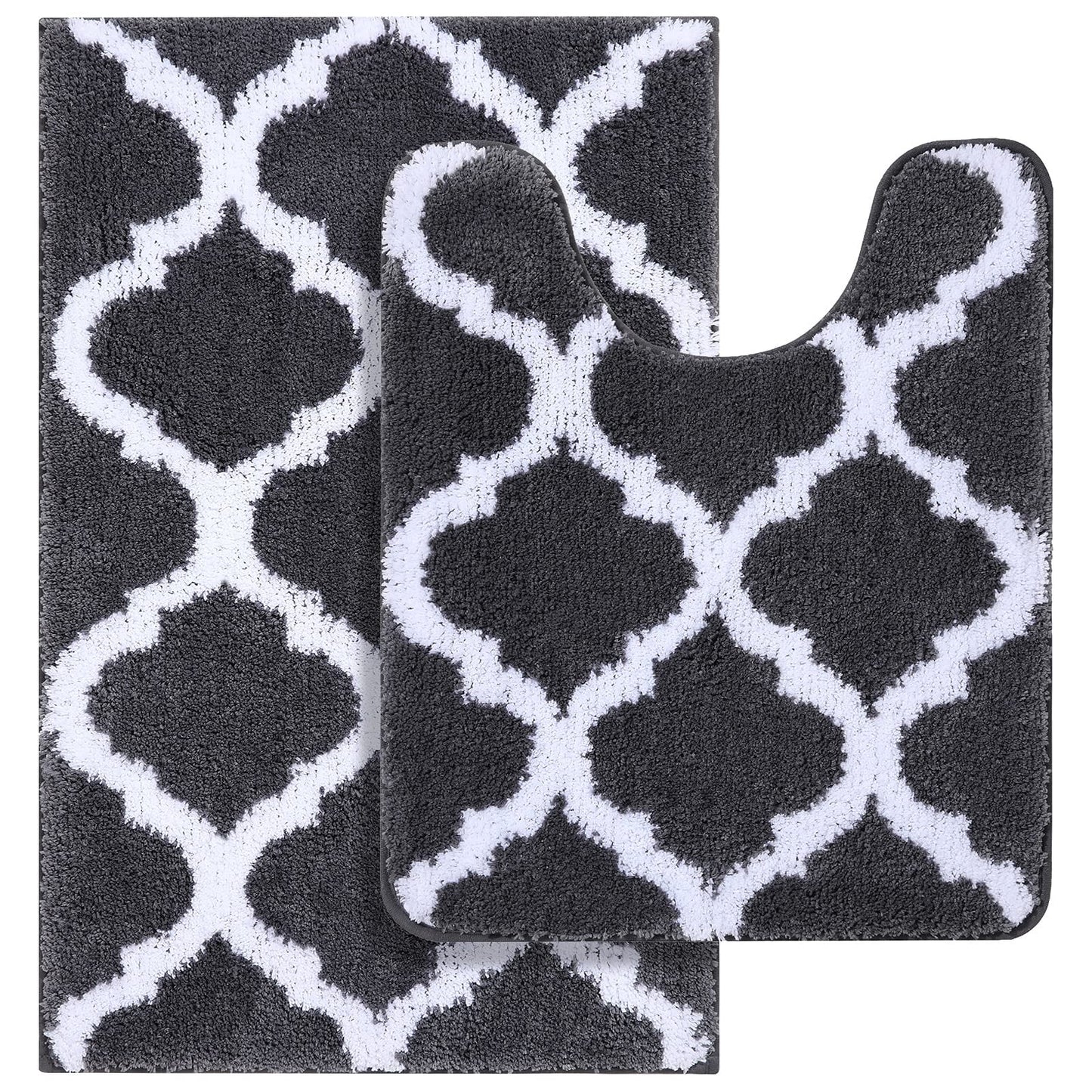 Buganda Microfiber Bathroom Rugs Set 2 Piece