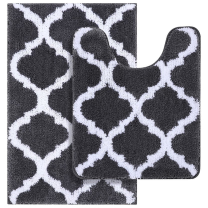 Buganda Microfiber Bathroom Rugs Set 2 Piece