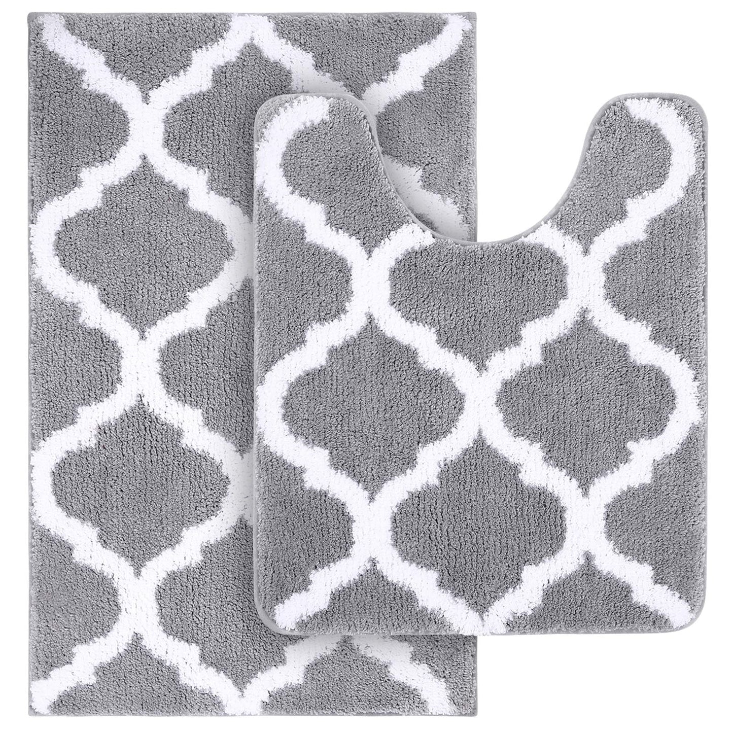 Buganda Microfiber Bathroom Rugs Set 2 Piece