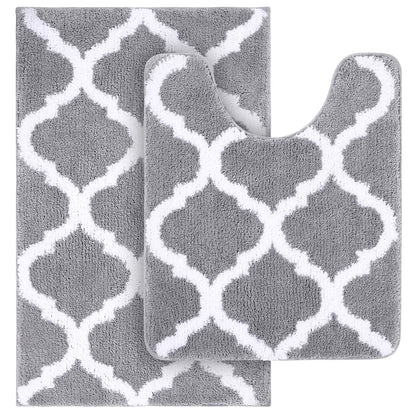Buganda Microfiber Bathroom Rugs Set 2 Piece
