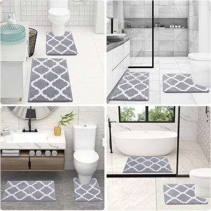 Buganda Microfiber Bathroom Rugs Set 2 Piece