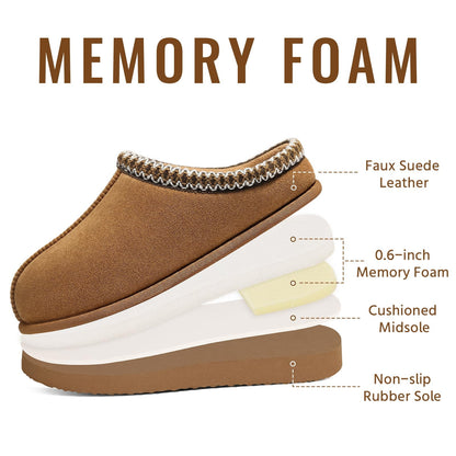 Litfun Memory Foam Slippers for Women Men Cozy Warm House Shoes Indoor and Outdoor