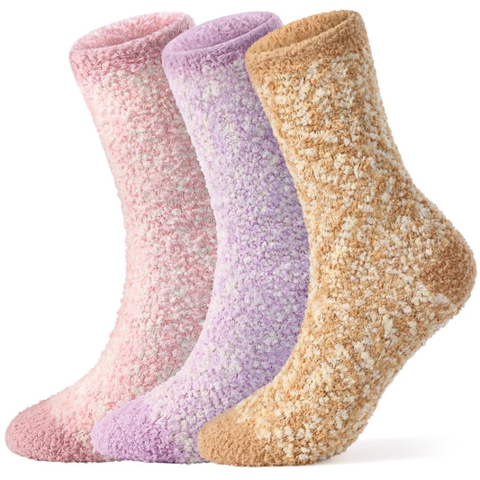 Litfun Fuzzy Socks for Women, 3 Pairs Winter Warm Fluffy Socks Plush Slipper Socks