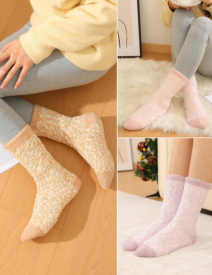 Litfun Fuzzy Socks for Women, 3 Pairs Winter Warm Fluffy Socks Plush Slipper Socks