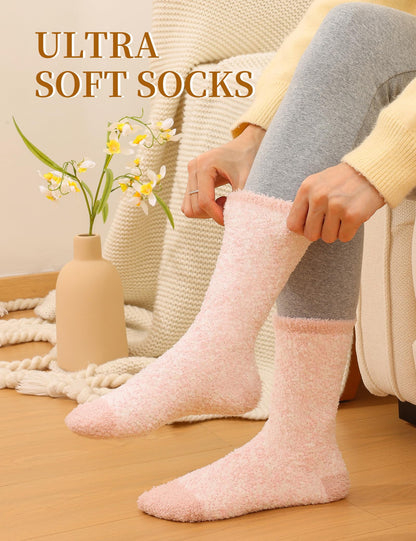Litfun Fuzzy Socks for Women, 3 Pairs Winter Warm Fluffy Socks Plush Slipper Socks