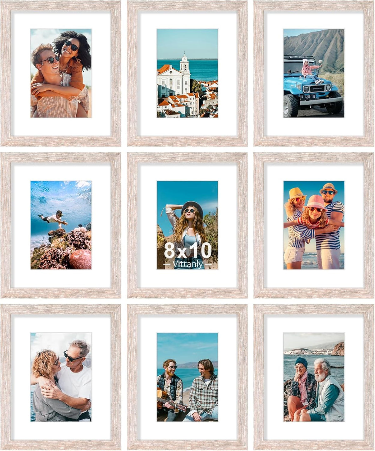 decorUhome 8x10 Black Picture Frame Set of 9