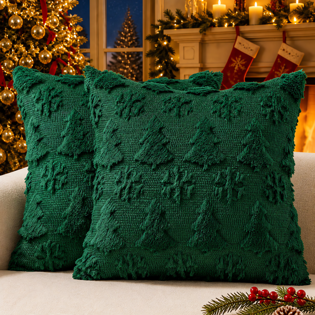 decorUhome Christmas Throw Pillow Covers