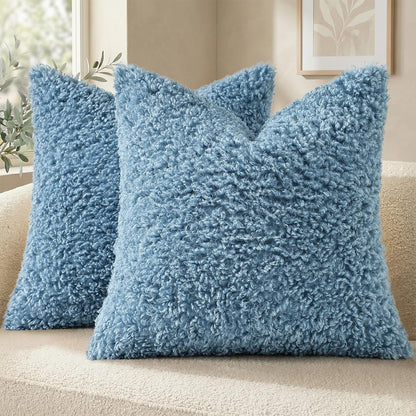 decorUhome 2 Pack Faux Fur Decorative Sherpa Throw Pillow Covers